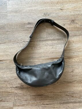 COS Black Leather Swing Crossbody Belt Bag
